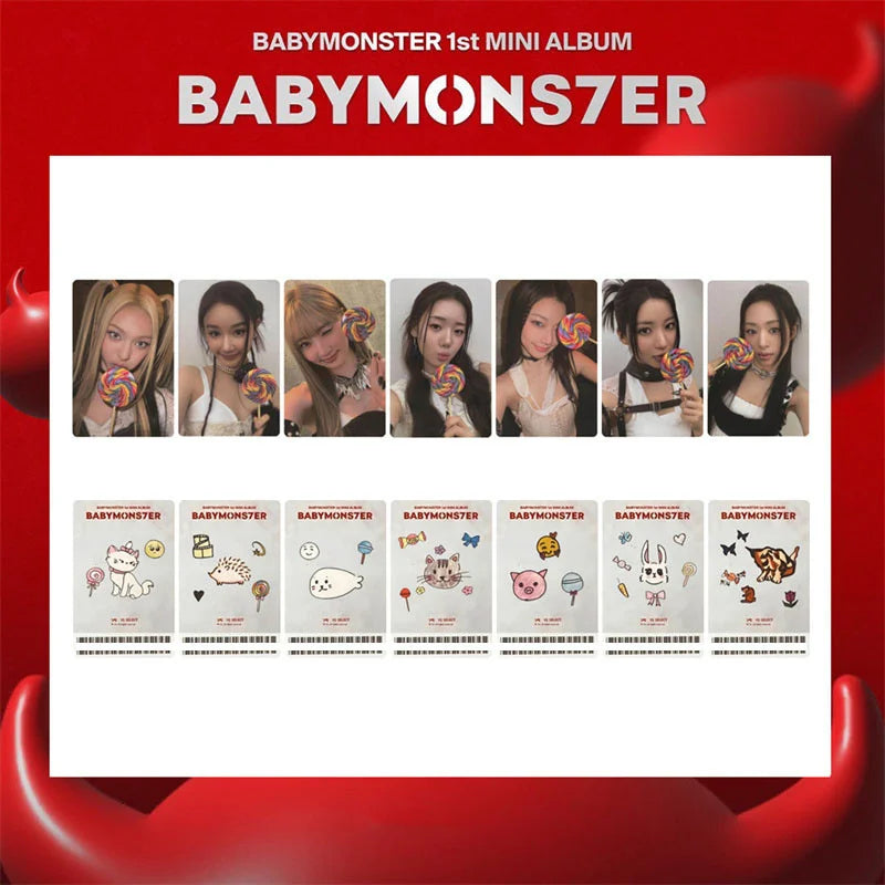 8pcs/set KPOP BABYMONSTER Album HAPPY 1000 DAYS LOMO Card Tea Lu Bao Monster Photo Card AHYEON HARAM RORA RUKA ASA Postcard SS69 7.69 CH-XK-BAB02