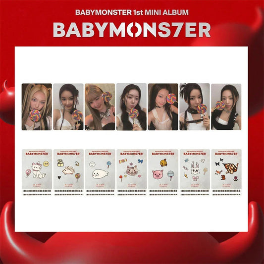 8pcs/set KPOP BABYMONSTER Album HAPPY 1000 DAYS LOMO Card Tea Lu Bao Monster Photo Card AHYEON HARAM RORA RUKA ASA Postcard SS69 7.69 CH-XK-BAB02