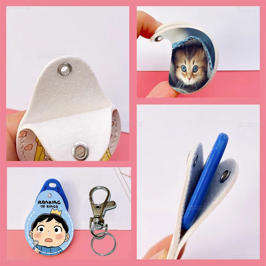 Game C-Clash Royale Anime Key Fashion PU Water Shape Keychain Women Car Key Holder Home Key Ring Charm Bag Car Pendant Gift