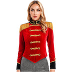 Women Circus Ringmaster Costume Showman Majorette Tassel Tailcoat Jacket Halloween Carnival Lion Tamer Cosplay Costumes