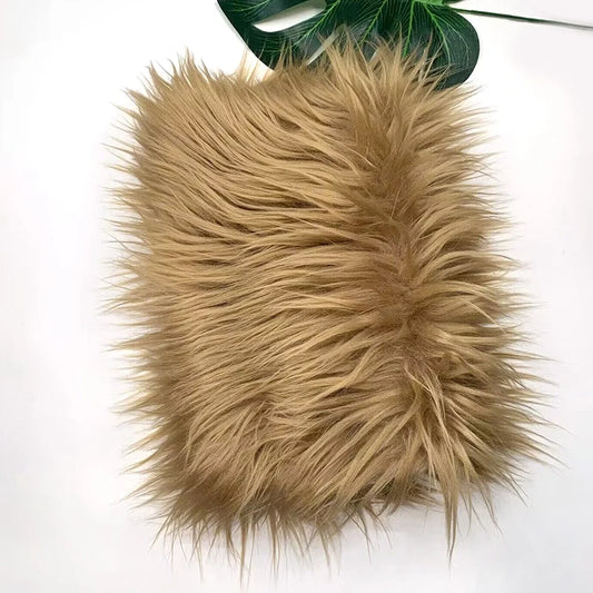 SS69 Faux Fur Fabric 8cm Long Pile 25x45cm Sheet for Cosplay and Patchwork