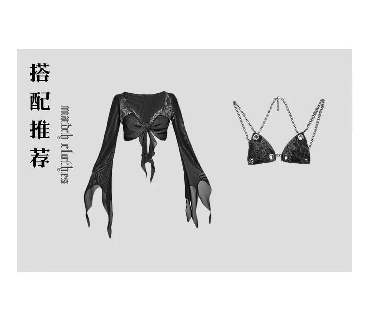 Blood Supply Original Punk Aesthetic dress hot girl Dragon Pattern Denim Sexy Slim Fit Dress Summer Halter Ruffles Short Dresses SS69