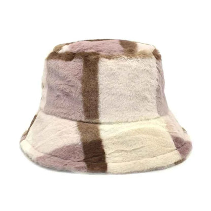 Winter Bucket Hat Women's Fashion Leopard Panama Warm Hats Female Vintage Faux Fur Fisherman Cap Hats For Women Dropshipping
