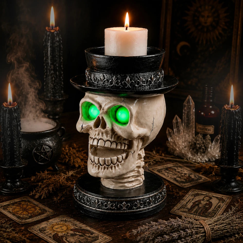 Halloween Pumpkin Candy Bowl with Witch Hat, Light Up Jack O Lantern Decoration, Spooky Tabletop Storage Container for Home Party Decor