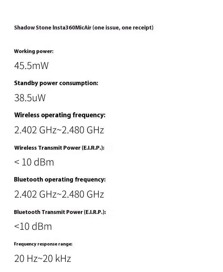 Insta360 X5 Mic Air Transmitter 48khz High-Quality Noise Reduction Compatibility Flow 2 Pro Custom  Recording Upport One-Click