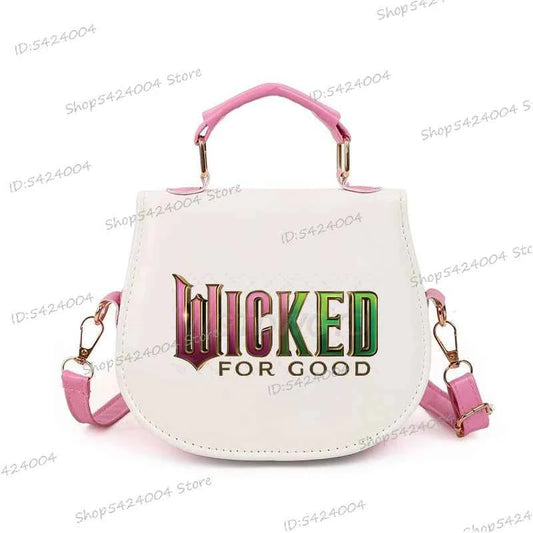 Classic Wicked Change for Good Women Crossbody Bag Fashionable Cartoon Witch's Wand Zipper Shoulder Bag Girl Funny Handbag Gift
