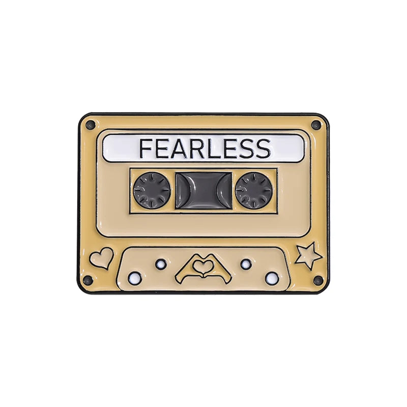 QIHE JEWELRY Retro Cassette Tape Enamel Pin Badge