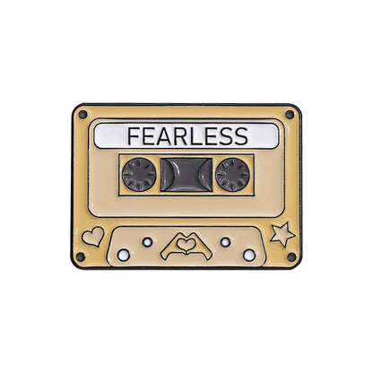 QIHE JEWELRY Retro Music Cassette Tape Enamel Pin Zinc Alloy Lapel Badge