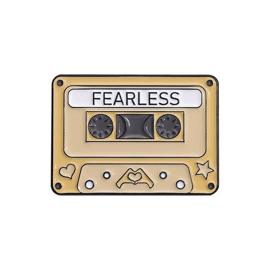 QIHE JEWELRY Retro Music Cassette Tape Enamel Pin Zinc Alloy Lapel Badge