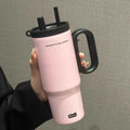 720ML Stainless Steel Thermos Cup with Straw & Handle Ice Coffee Drink Vacuum Insulated Cup Car Travel Outdoor Water Bottle