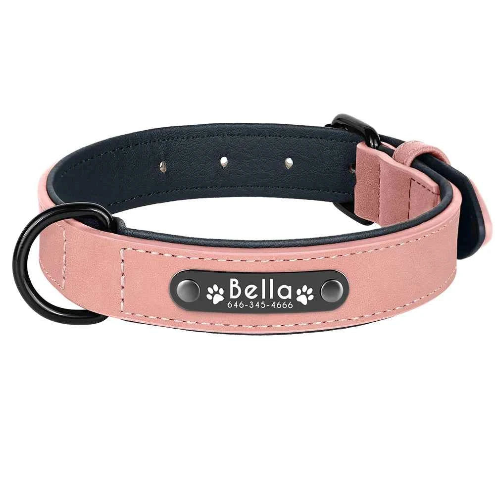 Dog Collars Personalized Custom Leather Dog Collar Name ID Tags For Small Medium Large Dogs Pitbull Bulldog Beagle Correa Perro