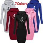 Ladies Dress Autumn Women Hooded Dresses Hoodies Women Sweatshirts Women Hoodies Dress Tops Ladies Clothing