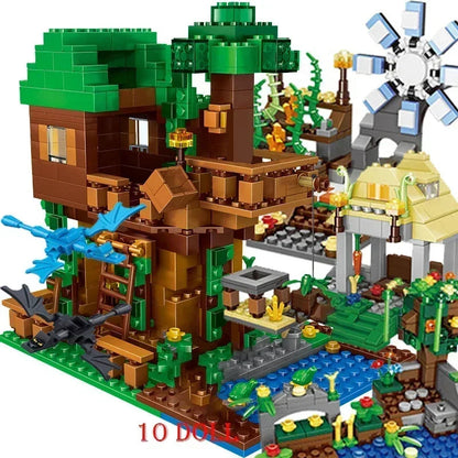 2024 NEW Compatible My World Minecraftinglys Building Village City Tree House Waterfall Warhorse Bricks Toys For Children Gifts SS69 40.69 No Box 12