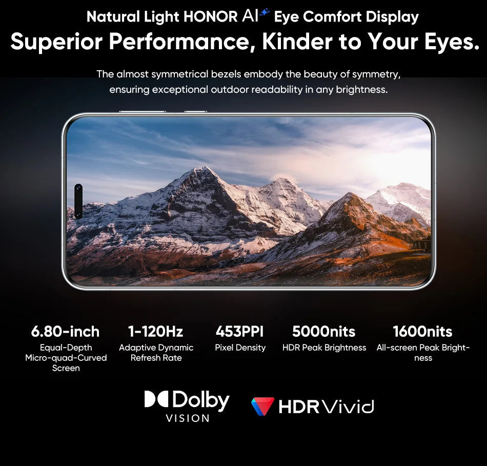 HONOR Magic7 Pro Global Version 5G AI Smartphone Snapdragon 8 Elite 6.8''120Hz OLED Screen 200MP Cameras 100W Charge Magic 7 Pro SS69