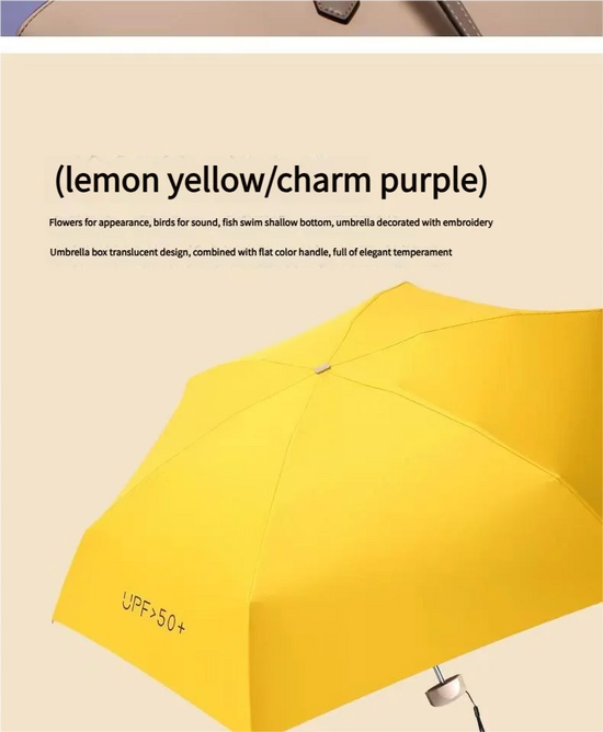 55% Off Mini Sun Umbrella Small Pocket Rain Umbrella Vinyl Folding UV Ultraviolet Protection Sun Shade Pocket Parasol Capsule