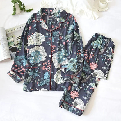 Spring / Summer New 100% viscose long-sleeved trousers pajamas SS69 31.69 Jungle rabbit / L / CHINA