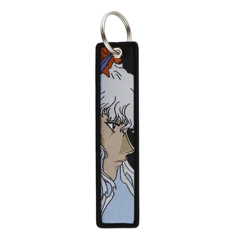 Sword Wind Legend Anime JOJO Wonderful Adventure Weaving Mark Keychain Sword Wind Legend Decorative Chain Fabric Key Pendant