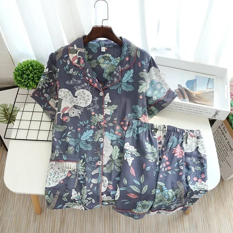 Spring / Summer New 100% viscose long-sleeved trousers pajamas SS69 24.69 Jungle Rabbit Short / L / CHINA