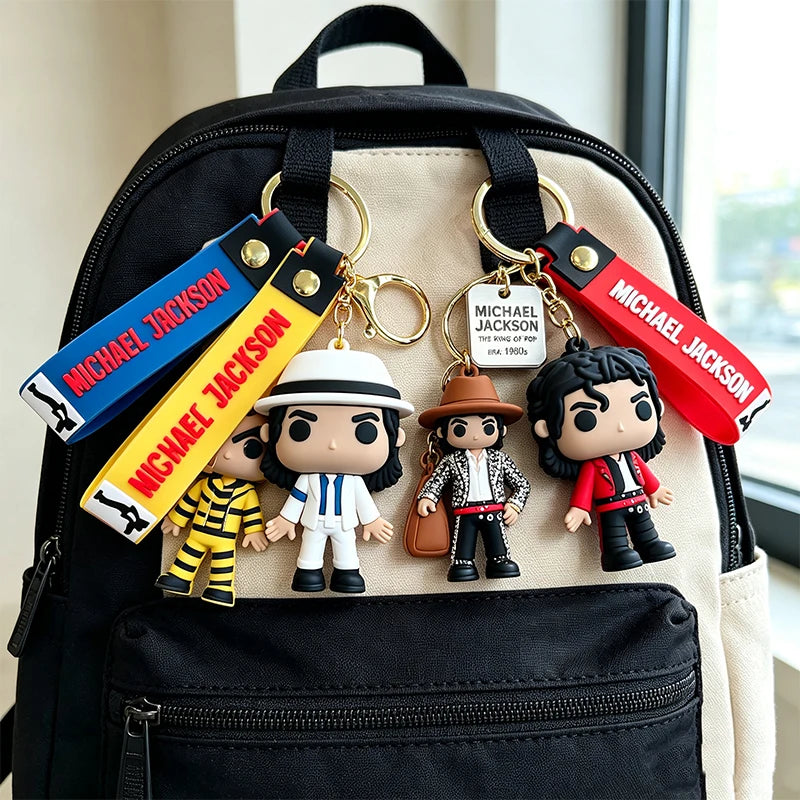 Michael Jackson Keychain Classic Dance King Pendant Key Ring Fashion Singer Key Chain Music Idol Keychain For Home Decoration