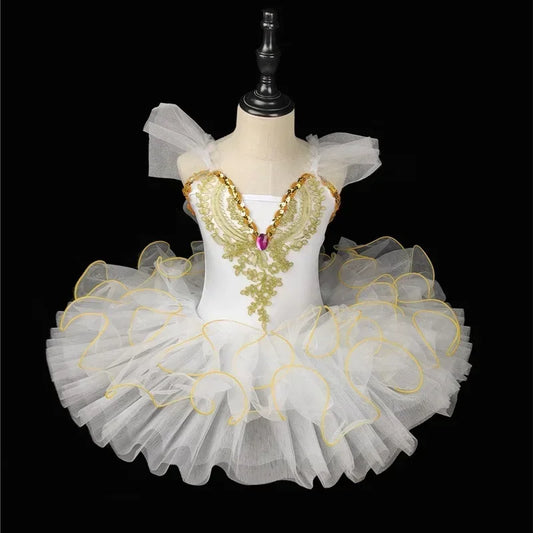 SS69 Girls Sleeveless V-Neck Tiered Mesh Tutu Dress Summer Ball Gown 4-6Y