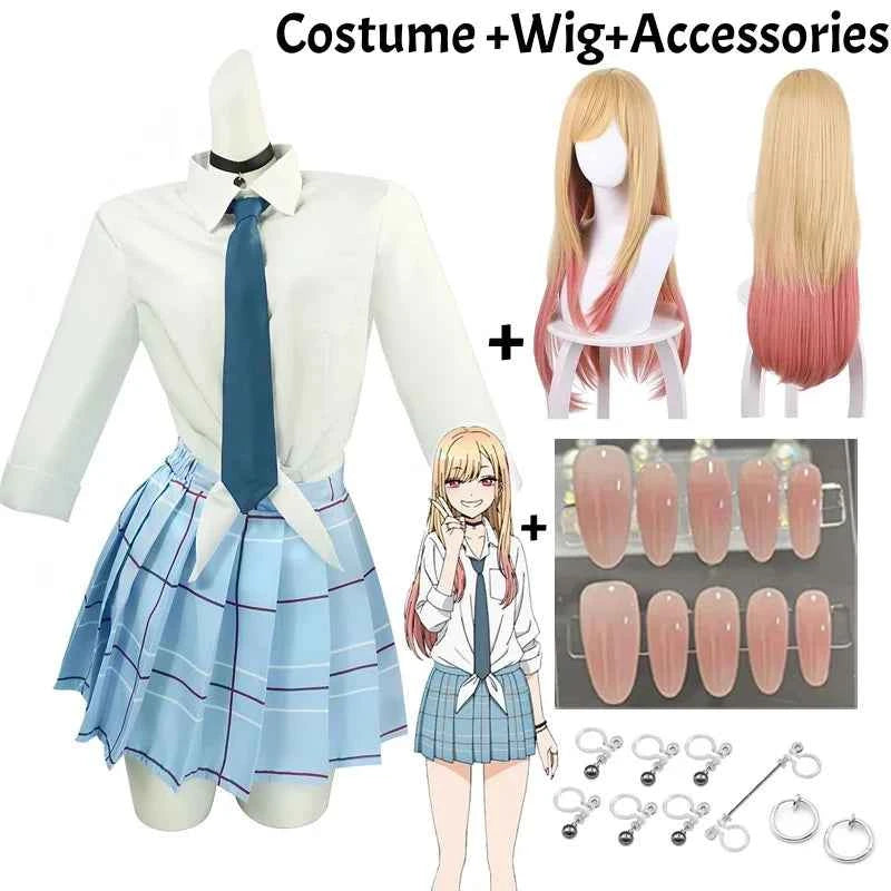 Kitagawa Marin Cosplay Anime My Dress Up Darling Kitagawa Marin Cosplay Costume Dresses Womens Japanese School Girl Uniform COS