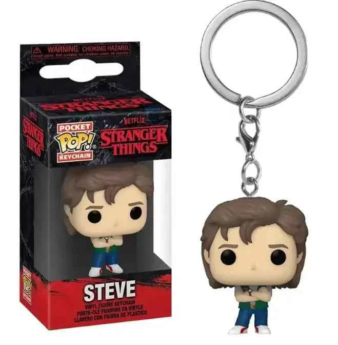 Funko Pop Pocket Pop Keychain Stranger Things Eleven Robin Barb Steve Dustin Key Ring Chain Model Toy Adults Children Gift Toys