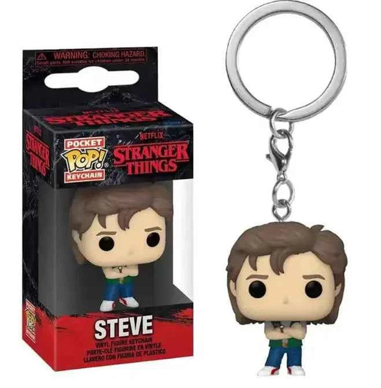 Funko Pop Pocket Pop Keychain Stranger Things Eleven Robin Barb Steve Dustin Key Ring Chain Model Toy Adults Children Gift Toys