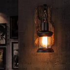 JIANKEXING Vintage Industrial Wood & Metal Wall Sconce