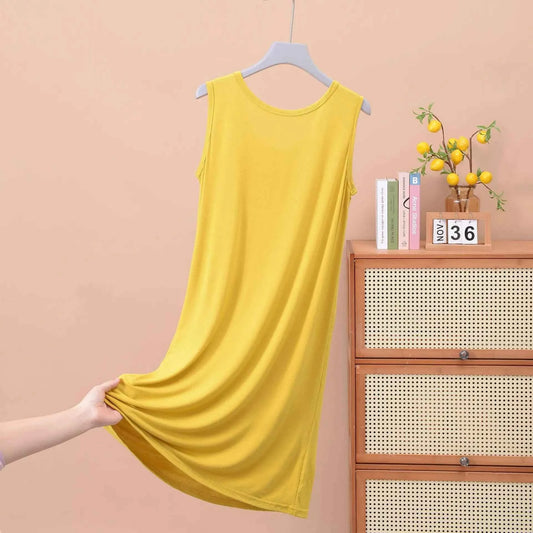 Plus size XL to 8XL Modal sleeveless sleepdress Summer lady's tank dress Loose camisole nightdress comfort dresses
