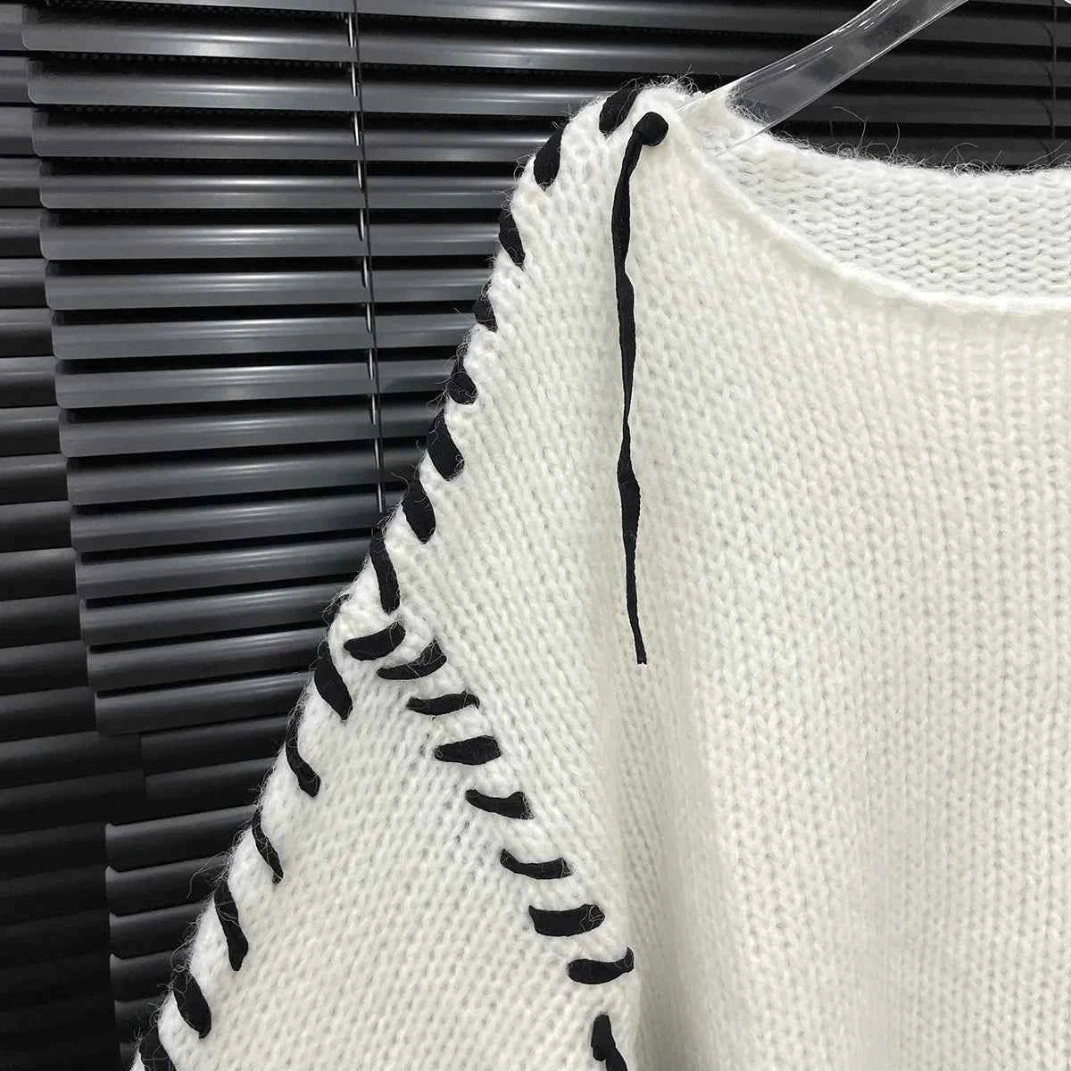 Loose Knitted Long Sleeve Crew Neck Pullover Sweater Fashionable Early Autumn New Style Wear Rope Pin Women's Top