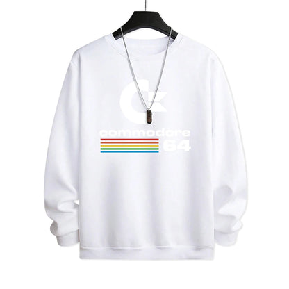 Commodore 64 Fun Logo Printed Hoodies Mens Oversized Pullover Hoody Loose Comfortable Clothes Fleece Casual Hoody Men Warm SS69