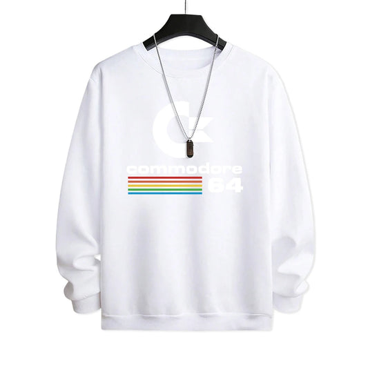 Commodore 64 Fun Logo Printed Hoodies Mens Oversized Pullover Hoody Loose Comfortable Clothes Fleece Casual Hoody Men Warm SS69