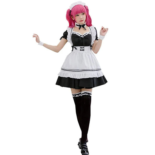Black Pink Lolita Maid Costumes Cute Girls Women Lovely Maid Cosplay Costume Animation Show Japanese Outfit Dress Clothes S-5XL - SS69