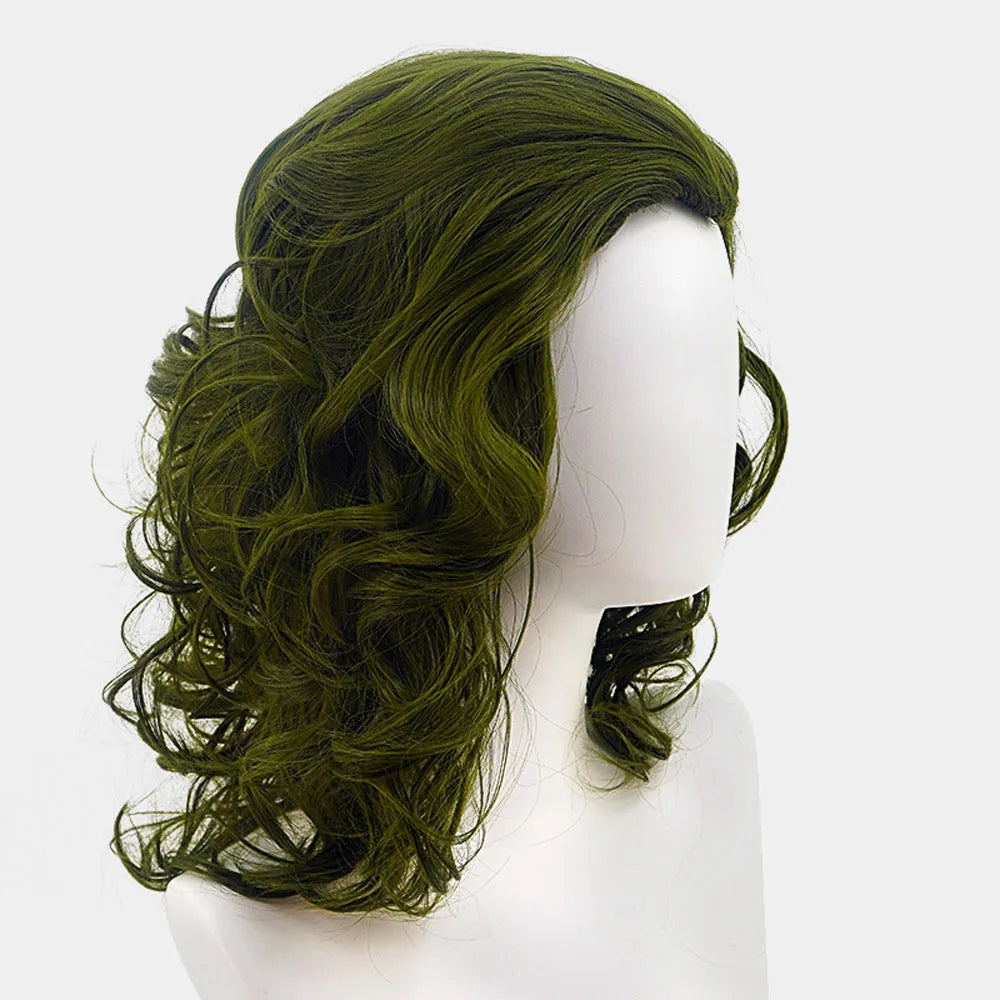 Joker Cosplay Wig: 35cm Curly Green High-Temperature Fiber