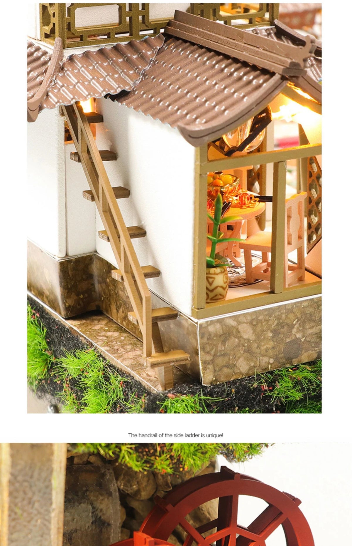 DIY Wooden Chinese Ancient Casa Miniature Building Kits Bookend With Lights Assembled Bookshelf Home Decoration Friends Gifts SS69