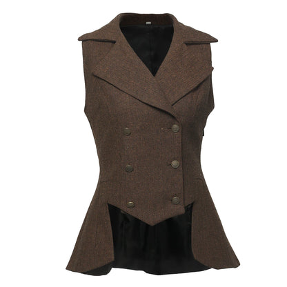 SS69 Women's Victorian Steampunk Tailed Vest Renaissance Polyester Waistcoat