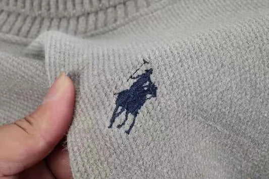 High end brand velvet sweater men's new fashion designer exquisite pony embroidery winter thick warm high neck knitted pullover