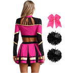 Women's Cheerleading Performance Costume Set with Crop Top and Skirt