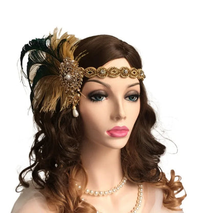 1920s Headpiece Great Gatsby Accessories Flapper Headband Wedding Headpieces for Bride Roaring 20's Art Deco Hair Clip SS69