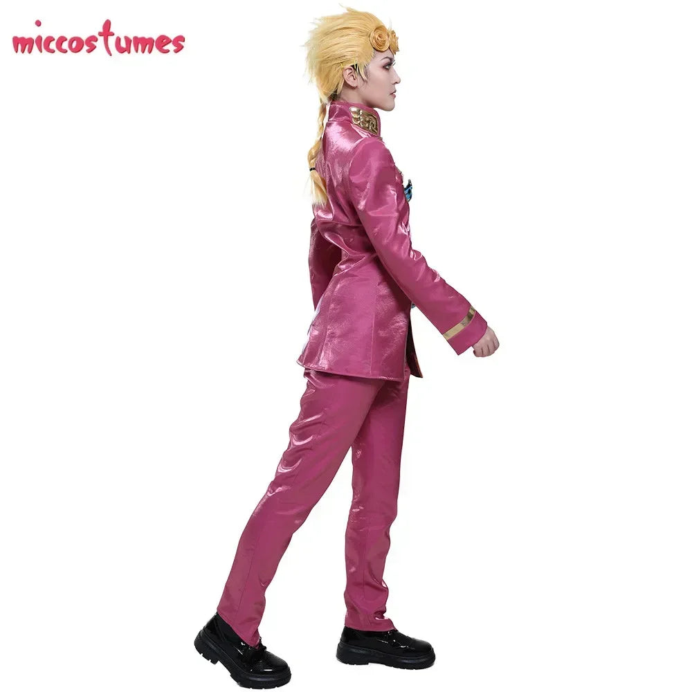 Miccostumes Giorno Giovanna Golden Wind Cosplay Costume PU Leather