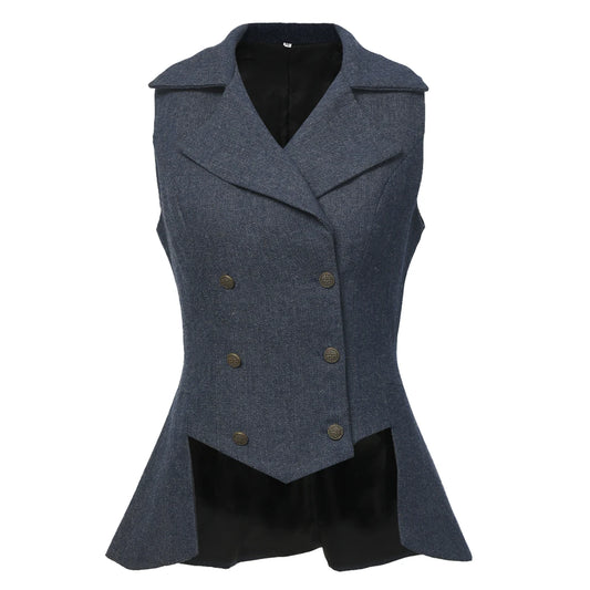 SS69 Women's Victorian Steampunk Tailed Vest Renaissance Polyester Waistcoat