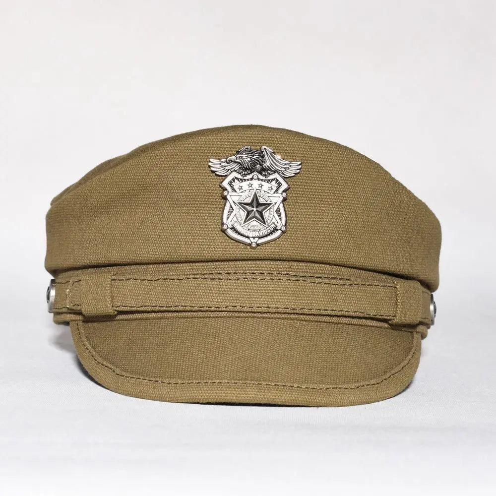 2025 New Navy Peaked Sailor Cap Men Women Summer Beret Hat Male Canvas Grey Eagle Belt Locomotive German Captain Casque
