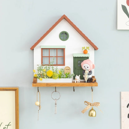Fairytale Town Wooden Wall Hook Rack for Keys and Small Items Storage