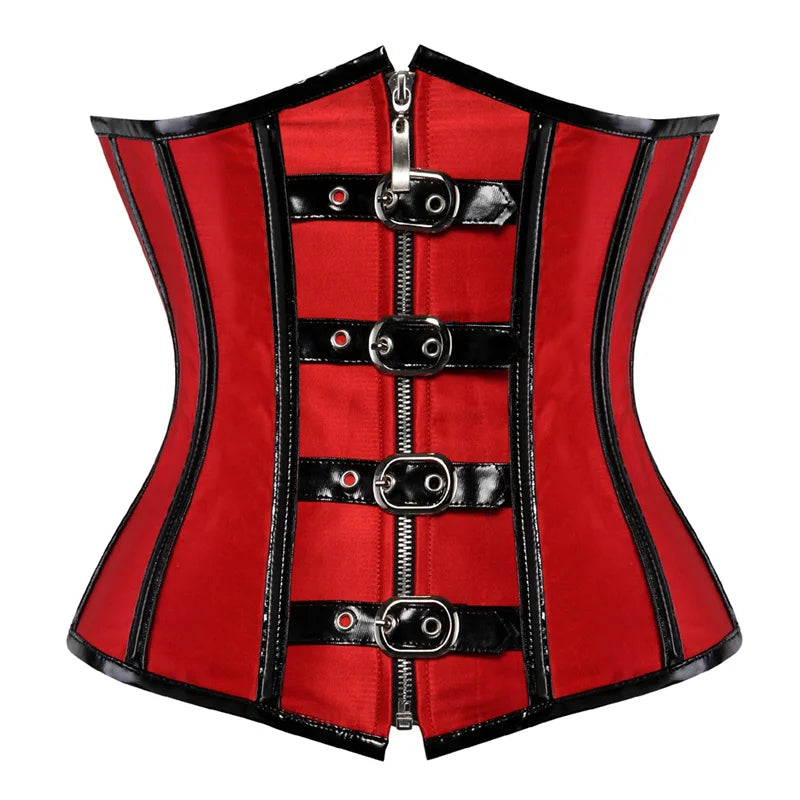Women's Jacquard Underbust Corset Belt with Lace-Up Front