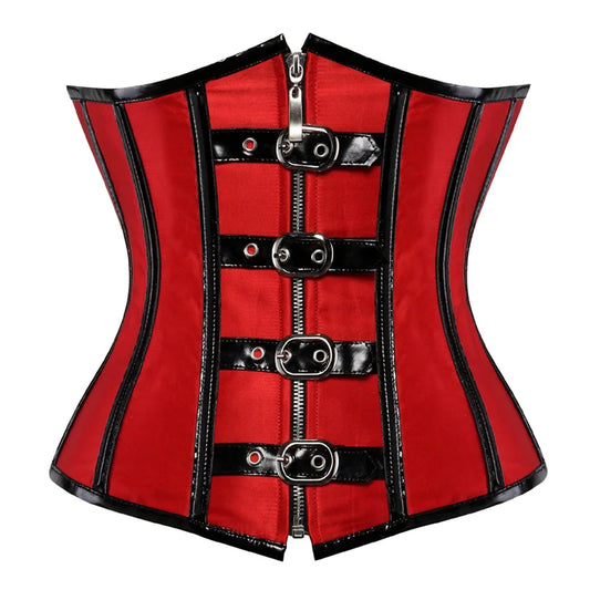 SS69 Women's Jacquard Underbust Corset Belt, Vintage Steampunk Lace-Up Top