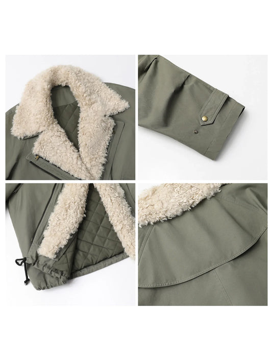 CHIC VEN Women Coats Streetwear Loose Casual New Retro Motorcycle Cotton Jacket Thick Warm Female Overcoat Autumn Winter 2026