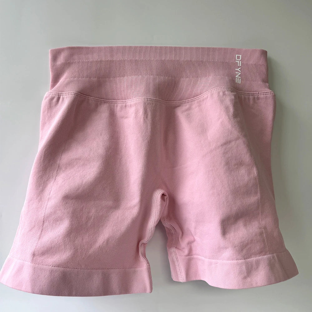 Dfyne Impact Brand Shorts 4.5'' Low Waist Seamless Yoga Shorts Scrunch Bum Gym Shorts Women Workout Biker Stretch Fitness Short SS69