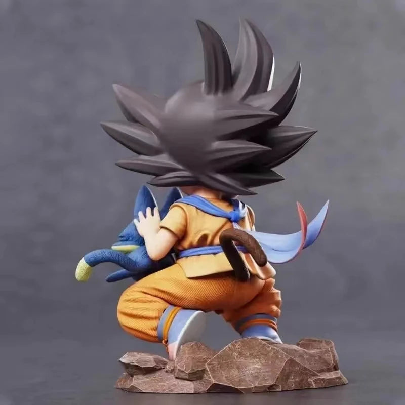 Dragon Ball Childhood Little Goku Hugs Puer Ya Mu Tea Little Follower Figures Doll Pvc Model Statue Collection Toys Ornamen Gift SS69