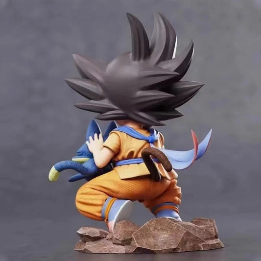 Dragon Ball Childhood Little Goku Hugs Puer Ya Mu Tea Little Follower Figures Doll Pvc Model Statue Collection Toys Ornamen Gift SS69
