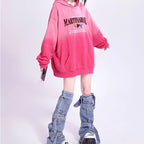 Y2k Denim Leg Warmers with Adjustable Buckle Straps
